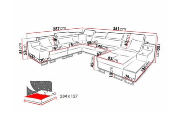 Galbally 5-sits Hörnsoffa - Möbler - Soffa - Bäddsoffa - Hörnbäddsoffa