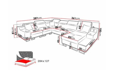 Galbally 5-sits Hörnsoffa - Möbler - Soffa - Bäddsoffa - Hörnbäddsoffa