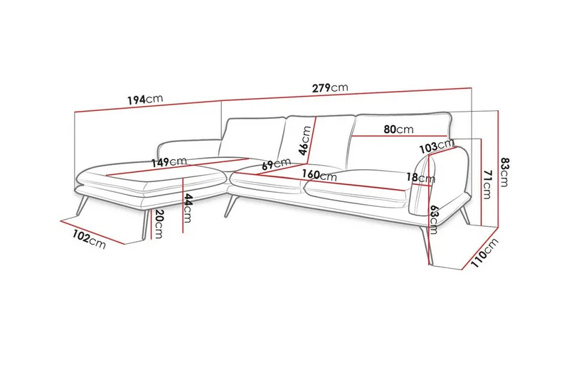Graystone 3-sits Hörnsoffa Dark blue - Möbler - Soffa - Hörnsoffa