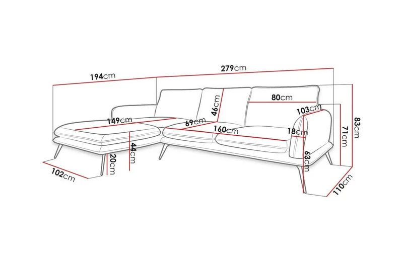 Graystone 3-sits Hörnsoffa Yellow - Möbler - Soffa - Hörnsoffa