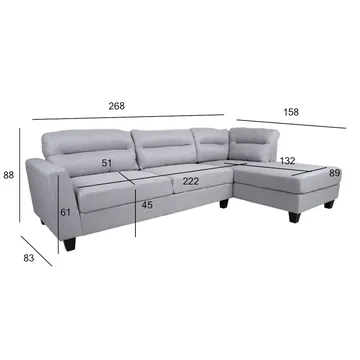 Hörnsoffa Asknor Höger - Ljusgrå - Möbler - Soffa - Divansoffor & schäslongsoffa