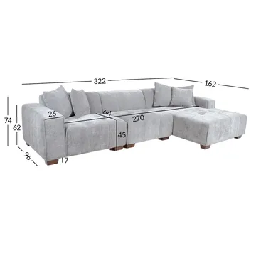 Hörnsoffa Hjelor Höger - Ljusgrå - Möbler - Soffa - Divansoffor & schäslongsoffa
