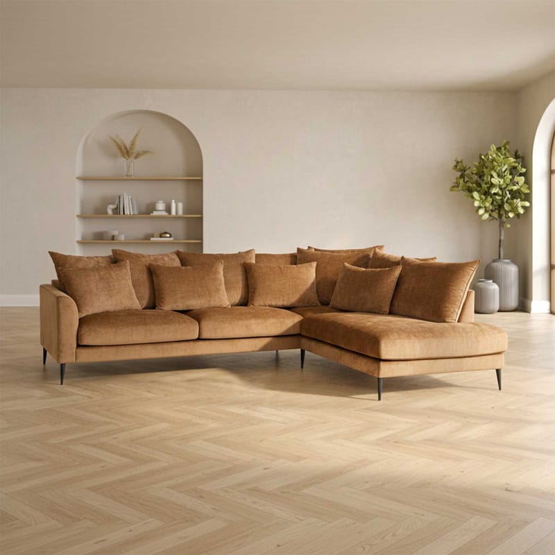 Hörnsoffa Lartes Högerhörn - Brun - Möbler - Soffa - Hörnsoffa - Hörnsoffa med divan