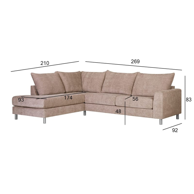 Hörnsoffa Leila vänster hörn - Beige - Möbler - Soffa - Hörnsoffa - Hörnsoffa med divan