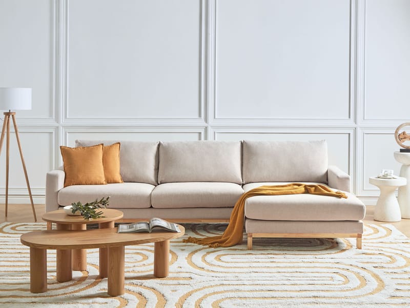 Hörnsoffa Siggard - Beige - Möbler - Soffa - Divansoffor & schäslongsoffa - 4 sits soffa med divan
