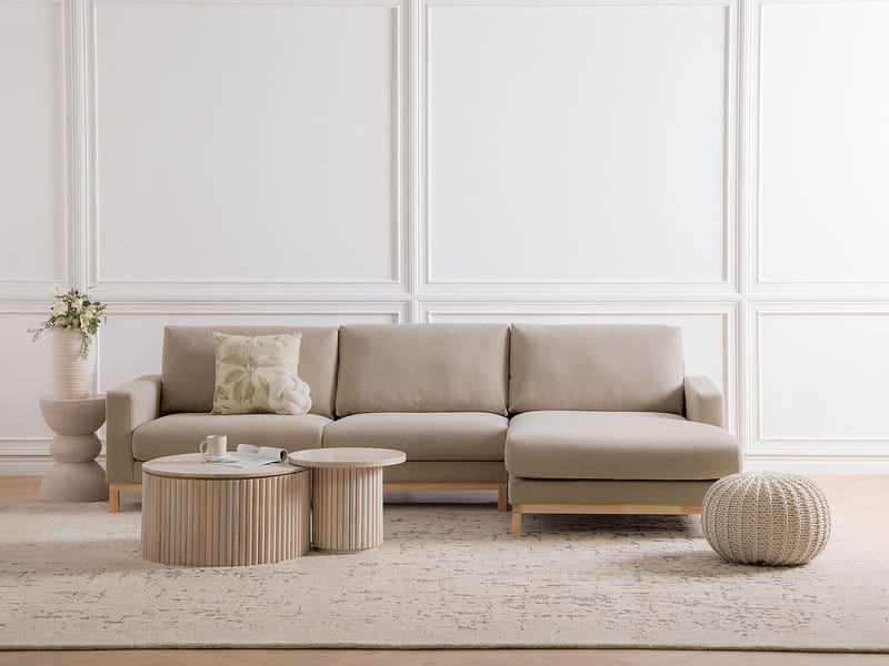 Hörnsoffa Siggard - Taupe - Möbler - Soffa - Divansoffor & schäslongsoffa - 4 sits soffa med divan