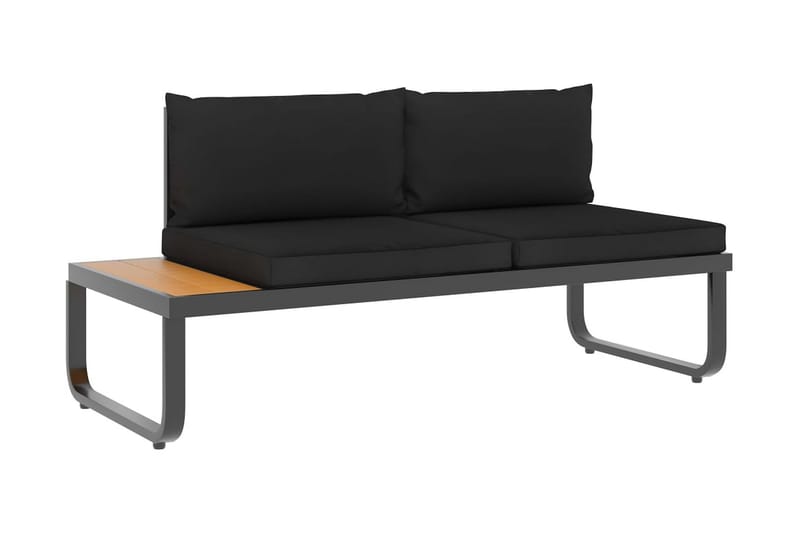 Hörnsoffa Utomhus set med dynor 5 delar aluminium och WPC - Grå - Utemöbler - Loungemöbler - Loungesoffa