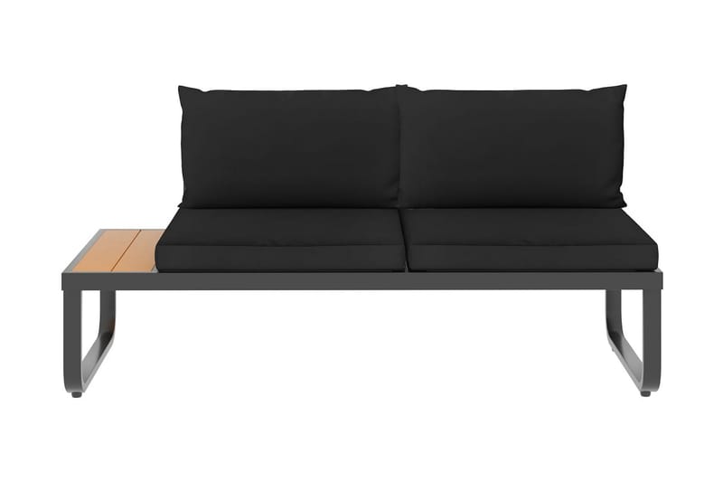 Hörnsoffa Utomhus set med dynor 5 delar aluminium och WPC - Grå - Utemöbler - Loungemöbler - Loungesoffa