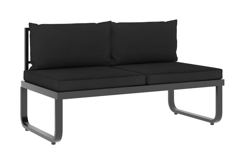 Hörnsoffa Utomhus set med dynor 5 delar aluminium och WPC - Grå - Utemöbler - Loungemöbler - Loungesoffa