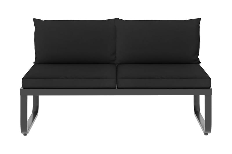 Hörnsoffa Utomhus set med dynor 5 delar aluminium och WPC - Grå - Utemöbler - Loungemöbler - Loungesoffa