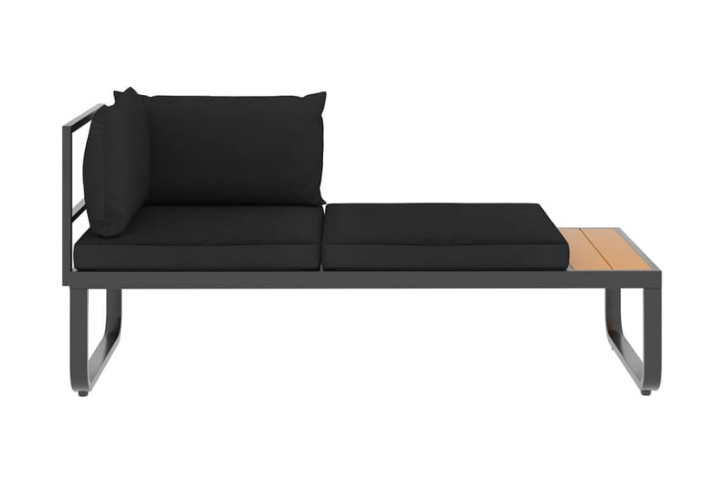 Hörnsoffa Utomhus set med dynor 5 delar aluminium och WPC - Grå - Utemöbler - Loungemöbler - Loungesoffa