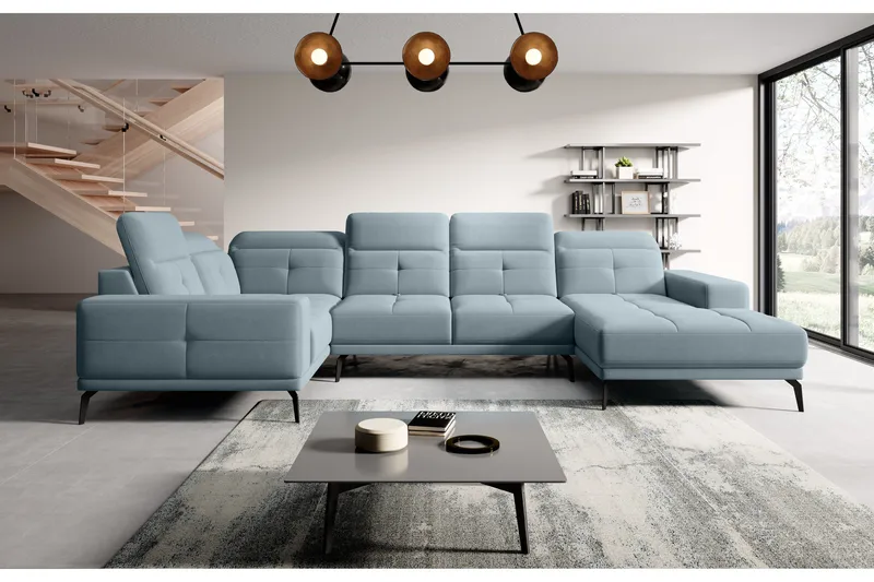 Hagglund Hörnsoffa m. Divan - Ljusblå - Möbler - Soffa - Hörnsoffa - Hörnsoffa med divan