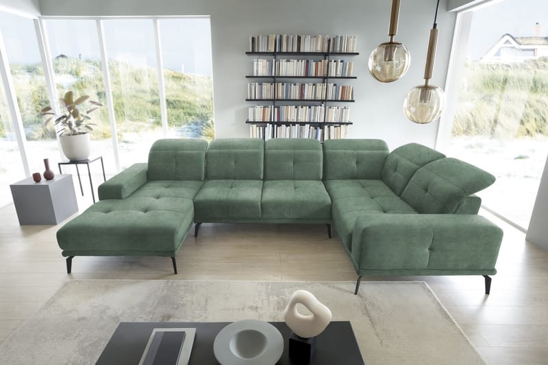 Hagglund Hörnsoffa m. Divan - Ljusgrön - Möbler - Soffa - Hörnsoffa - Hörnsoffa med divan