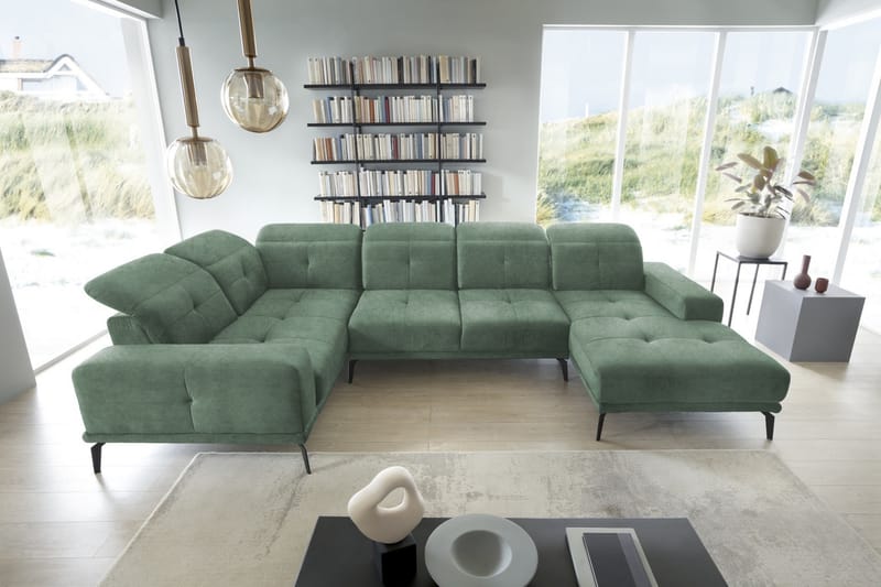 Hagglund Hörnsoffa m. Divan - Ljusgrön - Möbler - Soffa - Hörnsoffa - Hörnsoffa med divan