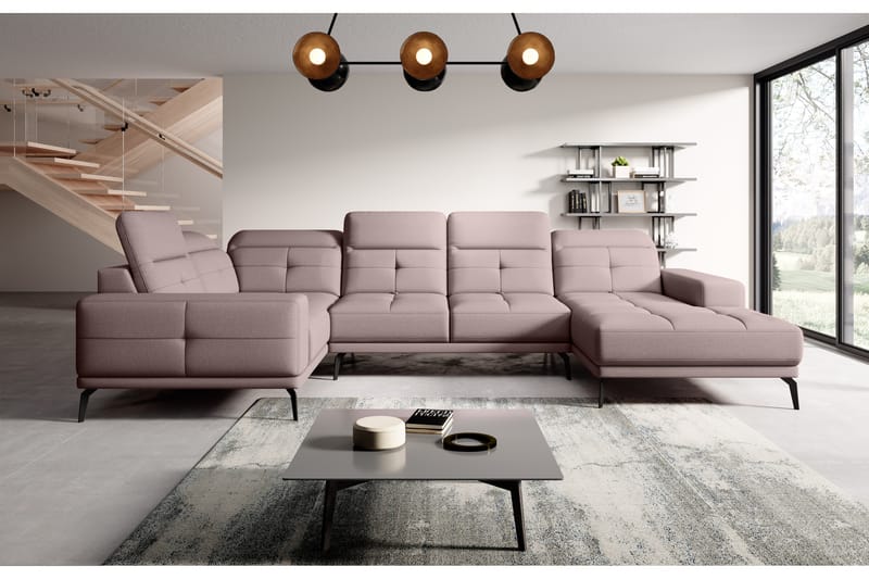 Hagglund Hörnsoffa m. Divan - Ljusrosa - Möbler - Soffa - Hörnsoffa - Hörnsoffa med divan