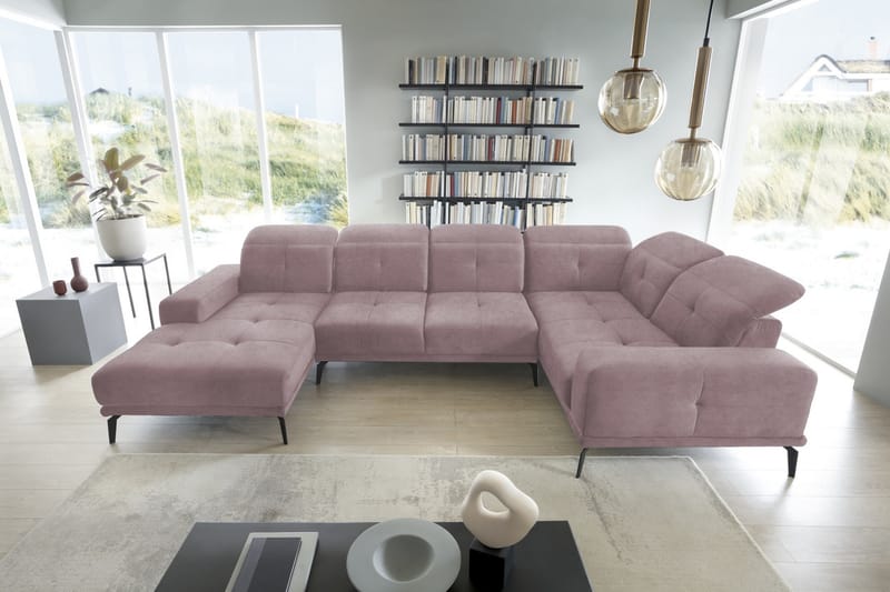 Hagglund Hörnsoffa m. Divan - Ljusrosa - Möbler - Soffa - Hörnsoffa - Hörnsoffa med divan