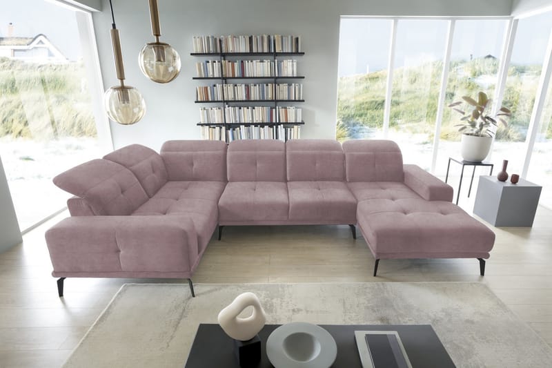 Hagglund Hörnsoffa m. Divan - Ljusrosa - Möbler - Soffa - Hörnsoffa - Hörnsoffa med divan