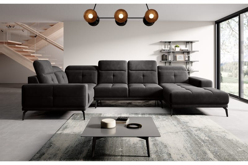 Hagglund Hörnsoffa m. Divan - Svart - Möbler - Soffa - Hörnsoffa - Hörnsoffa med divan