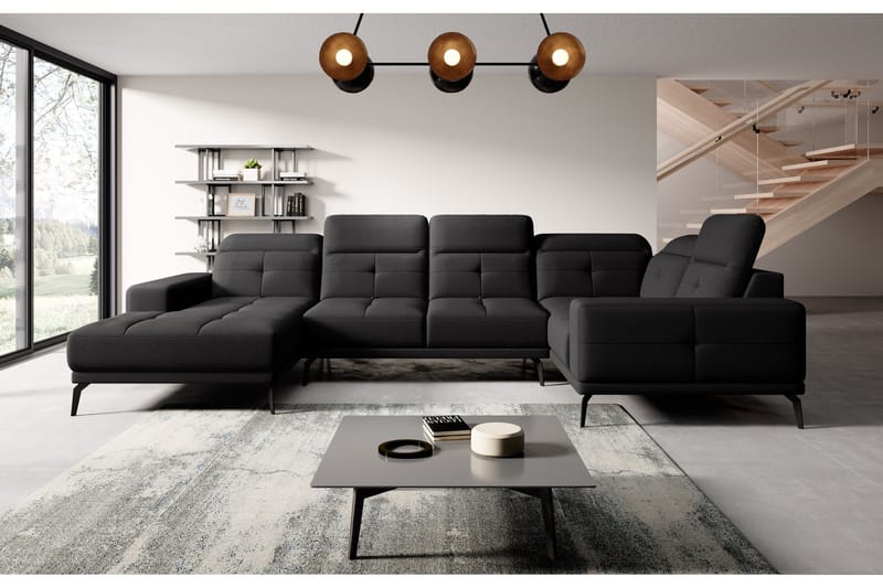 Hagglund Hörnsoffa m. Divan - Svart - Möbler - Soffa - Hörnsoffa - Hörnsoffa med divan