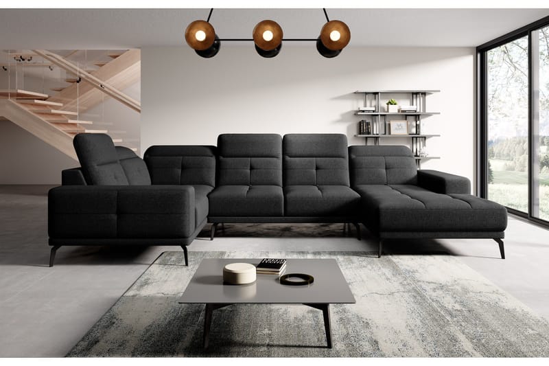 Hagglund Hörnsoffa m. Divan - Svart - Möbler - Soffa - Hörnsoffa - Hörnsoffa med divan