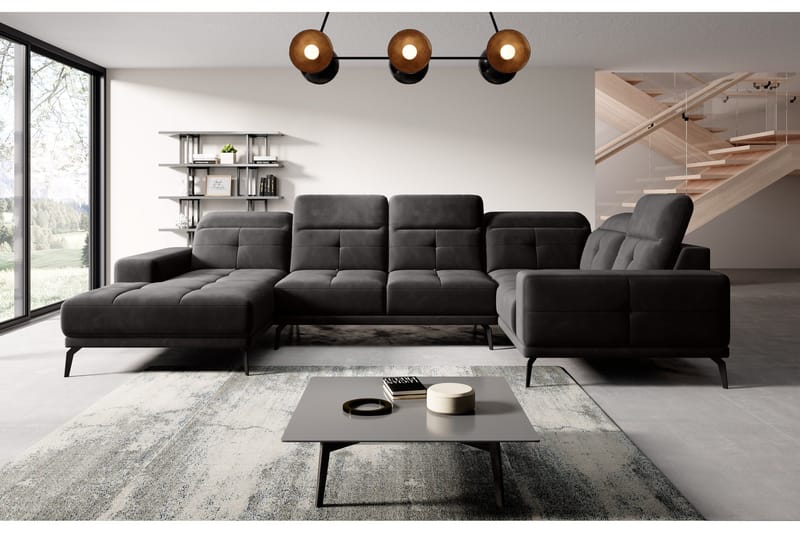 Hagglund Hörnsoffa m. Divan, Svart