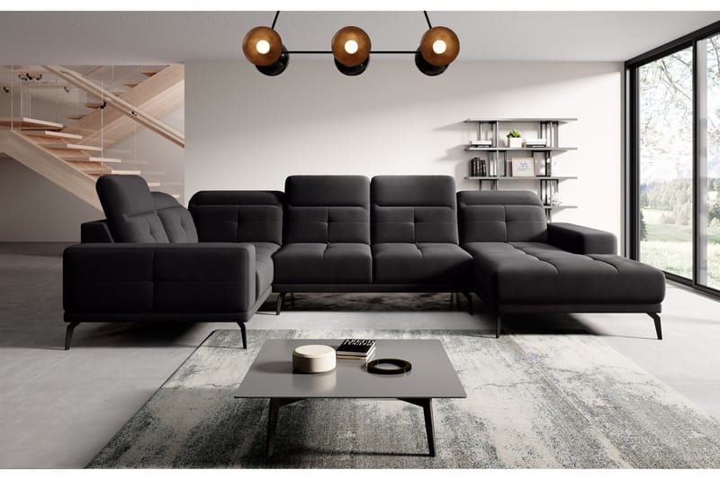 Hagglund Hörnsoffa m. Divan - Svart - Möbler - Soffa - Hörnsoffa - Hörnsoffa med divan