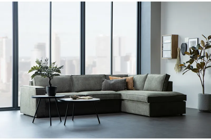 Hearness 3-Sits Soffa med Schäslong Höger - Varmgrå - Möbler - Soffa - Hörnsoffa