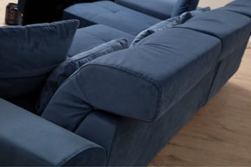Jaraad Divansoffa 3-sits - Blå - Möbler - Soffa - Divansoffor & schäslongsoffa - 3 sits soffa med divan