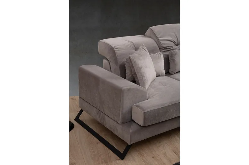 Jaraad Divansoffa 3-sits - Grå - Möbler - Soffa - Divansoffor & schäslongsoffa - 3 sits soffa med divan