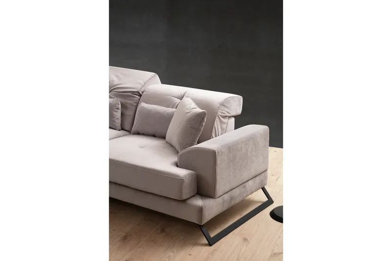 Jaraad Divansoffa 3-sits - Grå - Möbler - Soffa - Divansoffor & schäslongsoffa - 3 sits soffa med divan