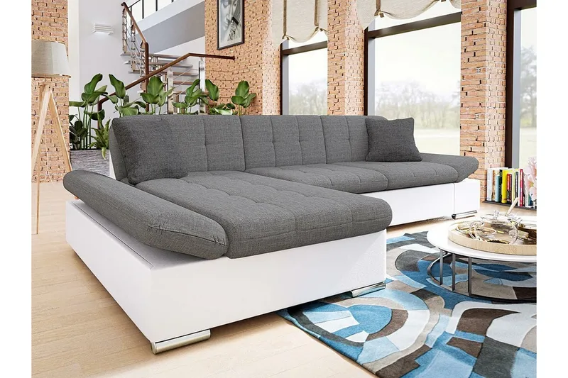 Kintore 3-sits Hörnsoffa Light Grey/White - Möbler - Soffa - Hörnsoffa