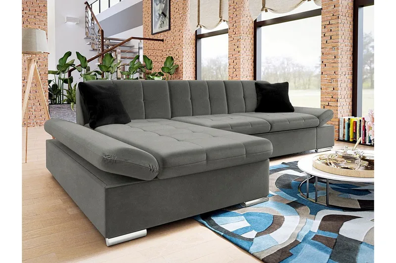 Kintore 3-sits Hörnsoffa NO_BRAND Dark grey - Möbler - Soffa - Hörnsoffa