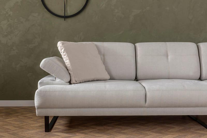 Kitimat 3-sits Högervänd L-formad Divansoffa 314 cm i Tyg - Beige - Möbler - Soffa - Divansoffor & schäslongsoffa - 3 sits soffa med divan