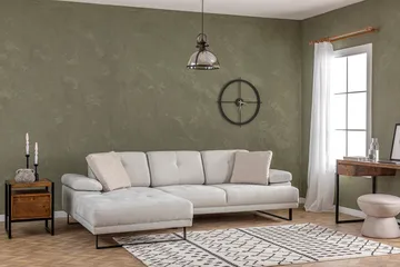 Kitimat 3-sits Vänstervänd L-formad Divansoffa 274 cm i Tyg - Ljusgrå - Möbler - Soffa - Divansoffor & schäslongsoffa - 3 sits soffa med divan