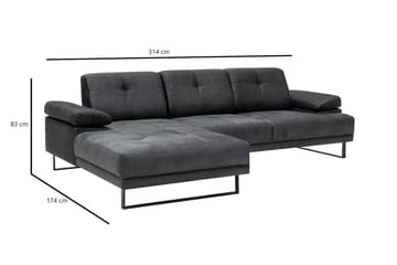 Kitimat Divansoffa 3-sits - Antracit - Möbler - Soffa - Divansoffor & schäslongsoffa - 3 sits soffa med divan