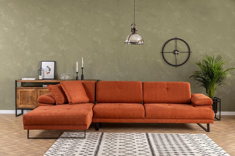 Kitimat Divansoffa 3-sits - Orange - Möbler - Soffa - Divansoffor & schäslongsoffa - 3 sits soffa med divan