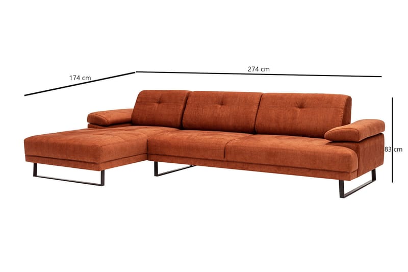 Kitimat Divansoffa 3-sits - Orange - Möbler - Soffa - Divansoffor & schäslongsoffa - 3 sits soffa med divan