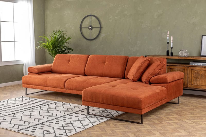Kitimat Divansoffa 3-sits - Orange - Möbler - Soffa - Divansoffor & schäslongsoffa - 3 sits soffa med divan