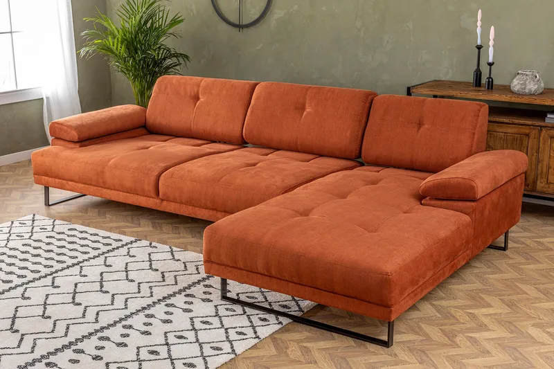 Kitimat Divansoffa 3-sits - Orange - Möbler - Soffa - Divansoffor & schäslongsoffa - 3 sits soffa med divan
