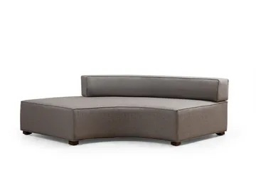 Lasalle 6-sits Svängd Soffa med Divan och Schäslong i Tyg med Träben - Grå - Möbler - Soffa