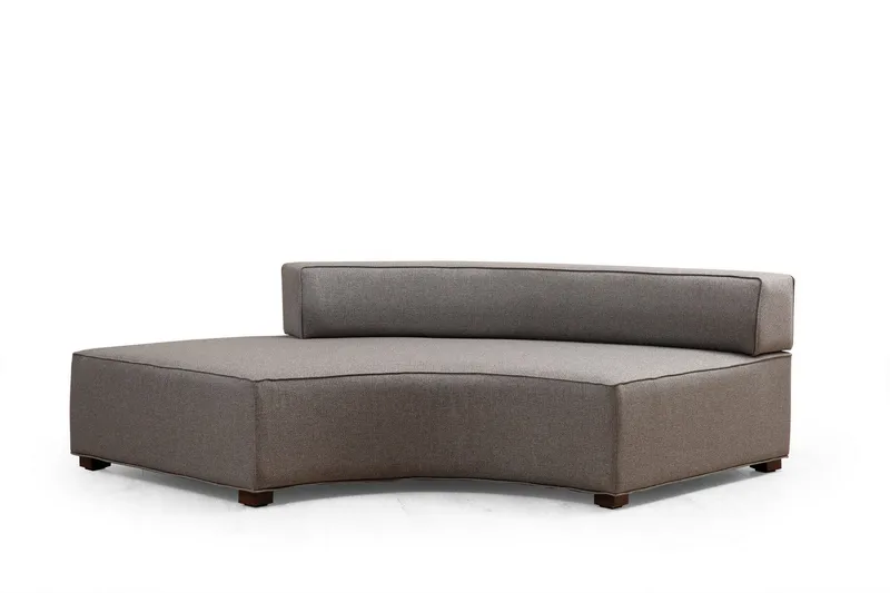 Lasalle 6-sits Svängd Soffa med Divan och Schäslong i Tyg med Träben - Grå - Möbler - Soffa