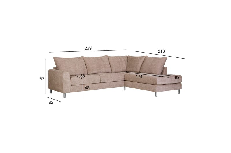 Leila Hörnsoffa med schäslong höger - Möbler - Soffa - Hörnsoffa