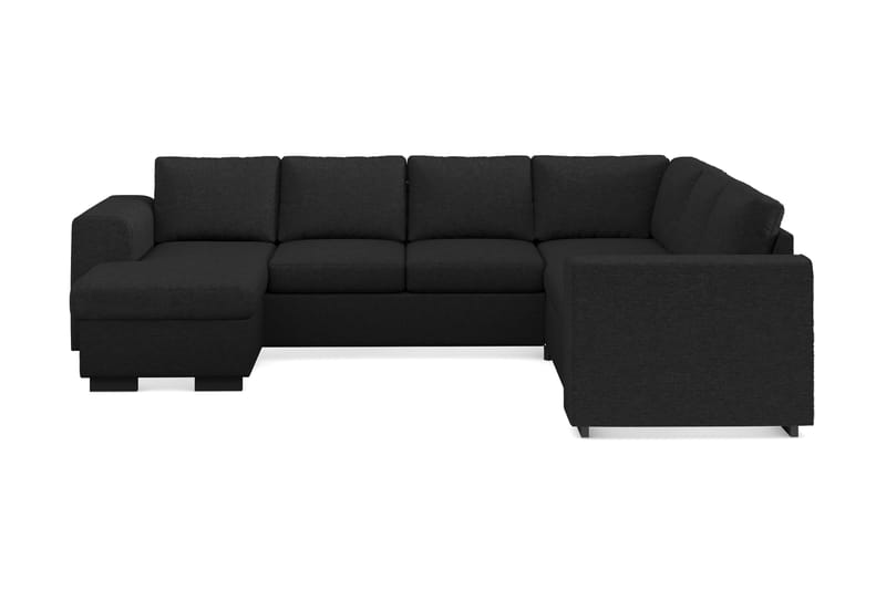 Link 5-sits Vändbar U-formad Hörnsoffa med divan i Tyg - Svart - Möbler - Soffa - Hörnsoffa - Hörnsoffa med divan