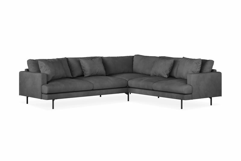 Menard 6-sits Högervänd L-formad Hörnsoffa i Manchester - Grå - Möbler - Soffa - Hörnsoffa