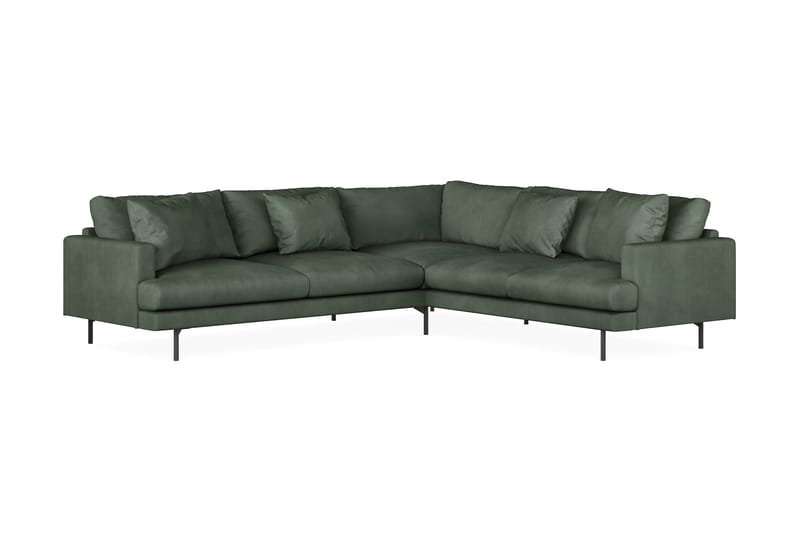 Menard 6-sits Högervänd L-formad Hörnsoffa i Manchester - Grön - Möbler - Soffa - Hörnsoffa