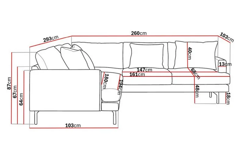 Menard 6-sits Högervänd L-formad Hörnsoffa i Manchester - Grön - Möbler - Soffa - Hörnsoffa