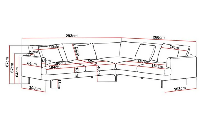 Menard 6-sits Högervänd L-formad Hörnsoffa i Manchester - Mörkgrön - Möbler - Soffa - Hörnsoffa