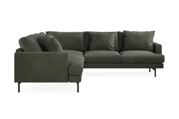 Menard 6-sits Högervänd L-formad Hörnsoffa i Manchester - Mörkgrön - Möbler - Soffa - Hörnsoffa