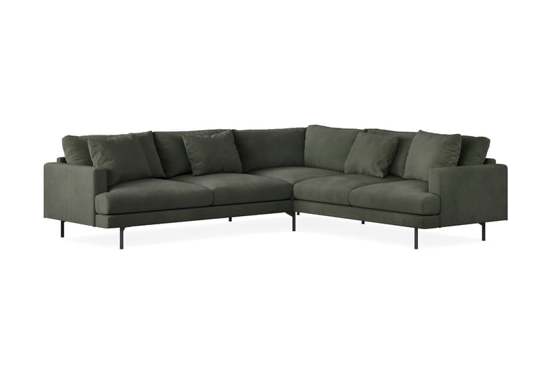 Menard 6-sits Högervänd L-formad Hörnsoffa i Manchester - Mörkgrön - Möbler - Soffa - Hörnsoffa
