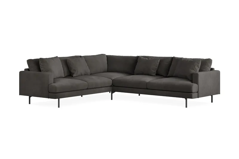Menard 6-sits Vänstervänd L-formad Hörnsoffa i Manchester - Mörkgrå - Möbler - Soffa - Hörnsoffa